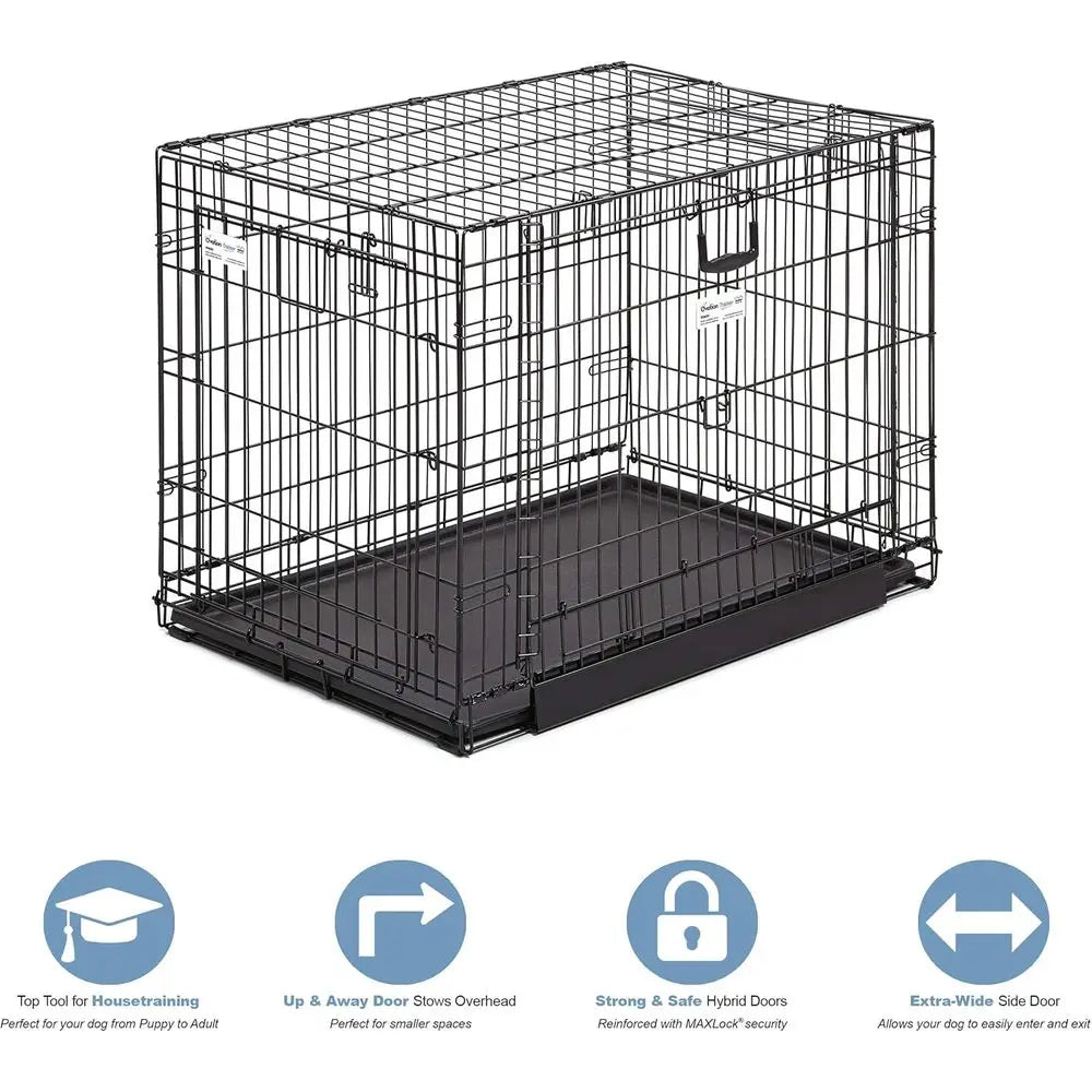 Mid-Size Double-Door Metal Dog Crate