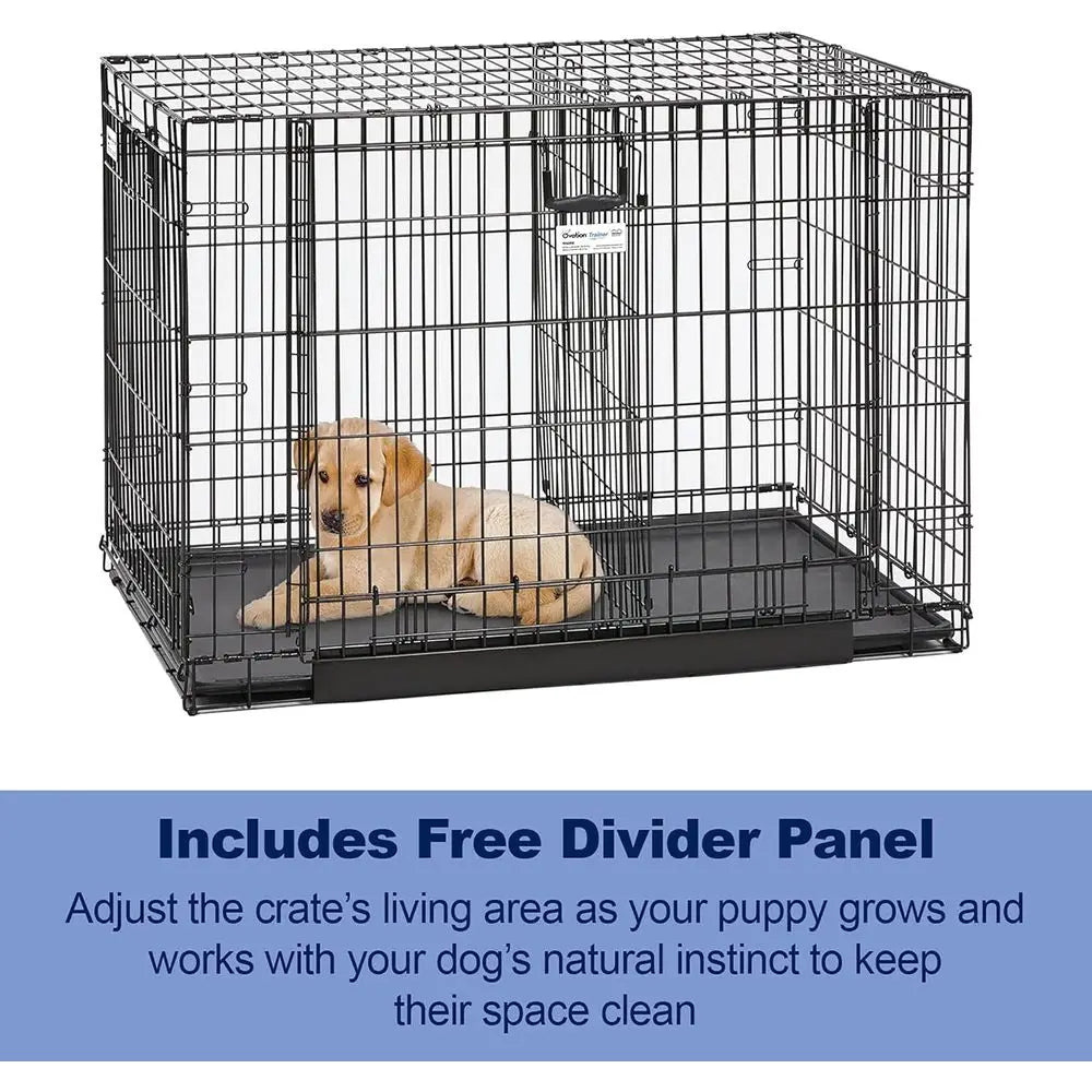 Mid-Size Double-Door Metal Dog Crate