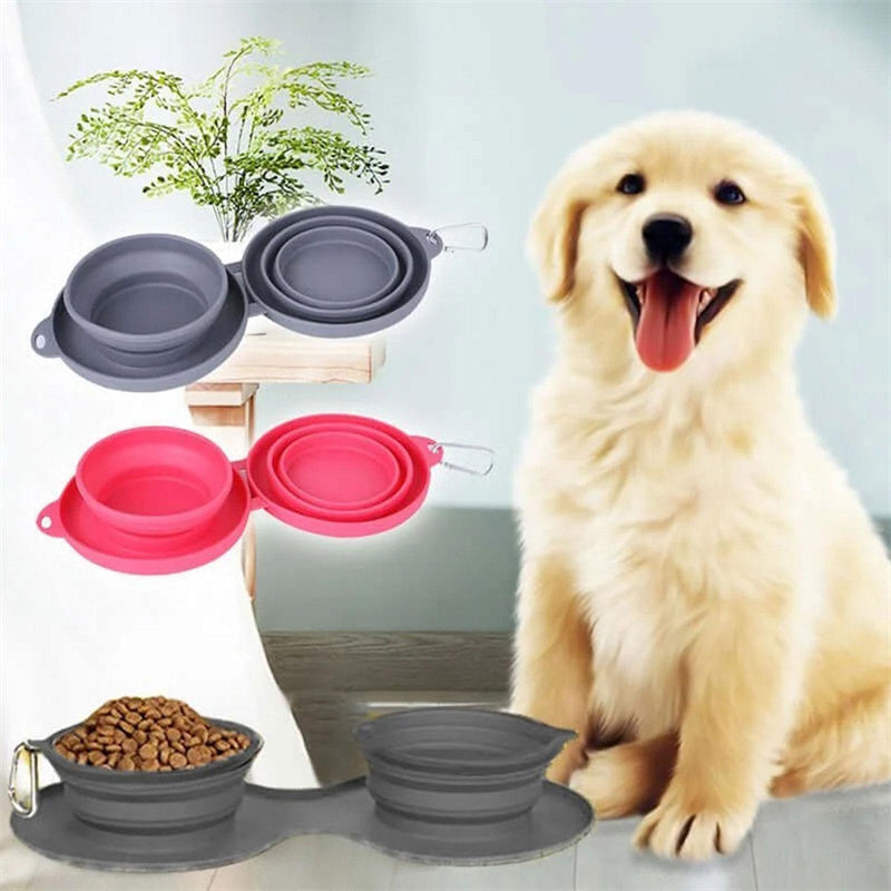 Double Foldable pet Bowl