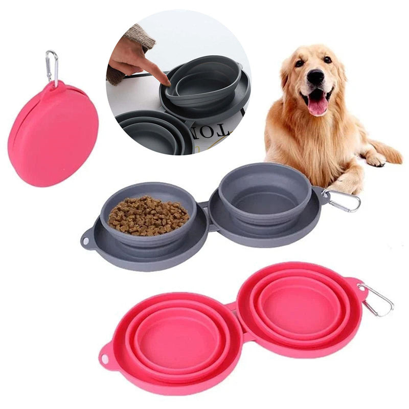 Double Foldable pet Bowl