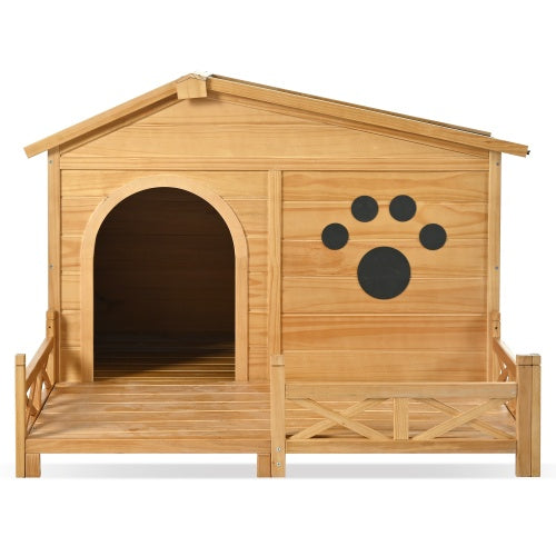 Wooden Dog House Outdoor With Porch