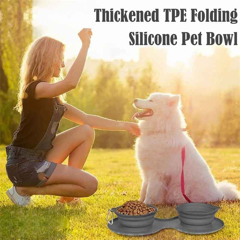 Double Foldable pet Bowl