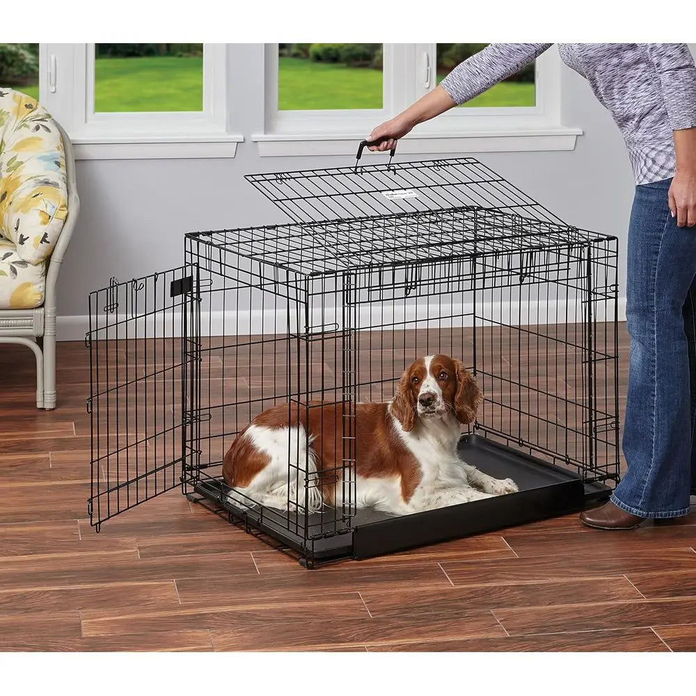 Mid-Size Double-Door Metal Dog Crate