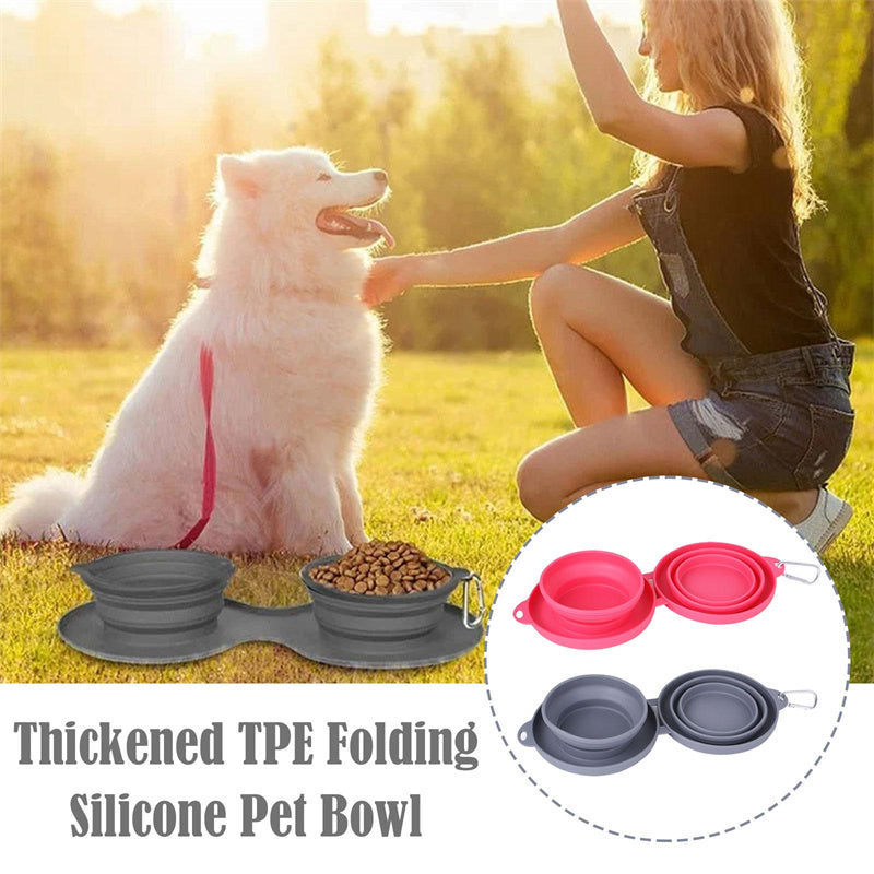 Double Foldable pet Bowl